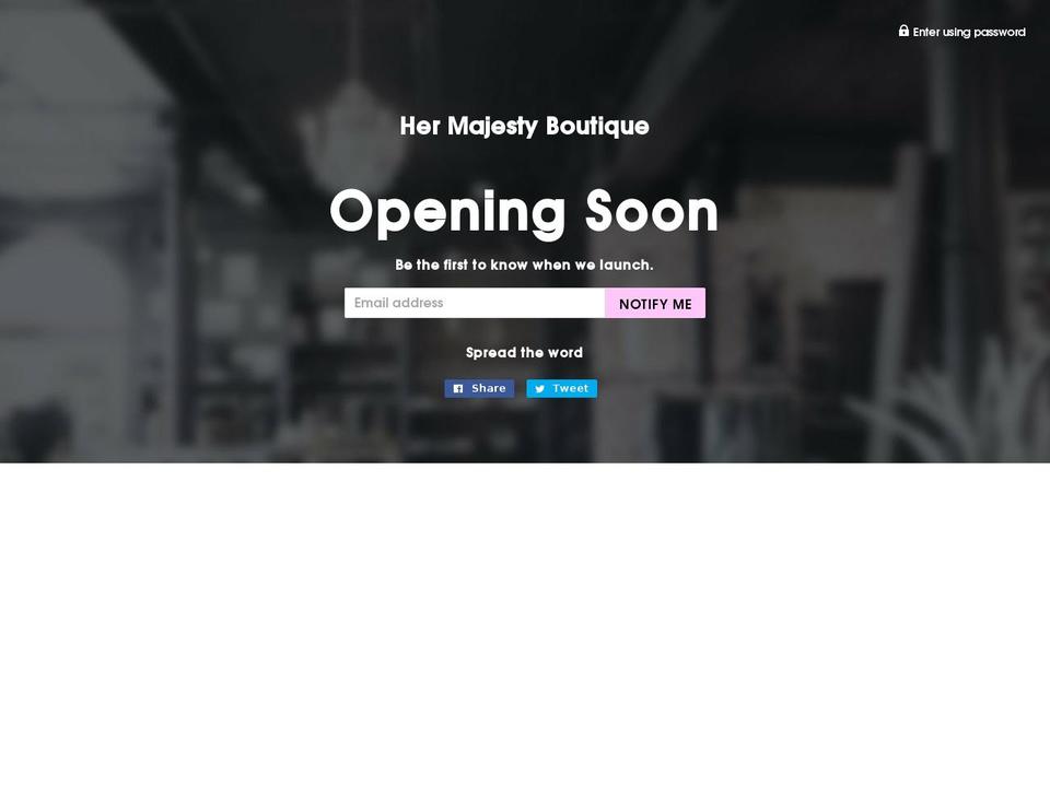 shophermajesty.com — Shopify storefront screenshot