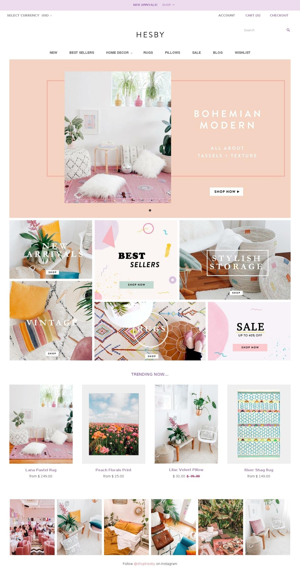 shophesby.com shopify website screenshot