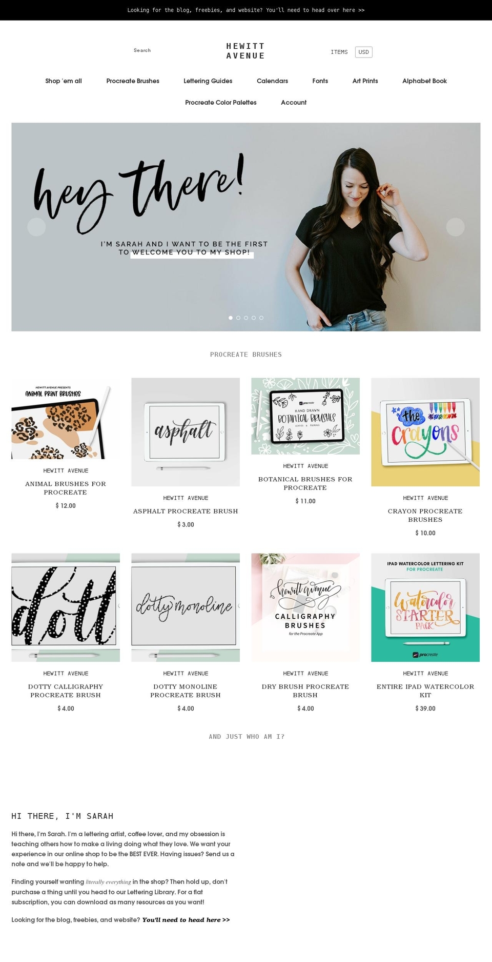 shophewittavenue.com shopify website screenshot