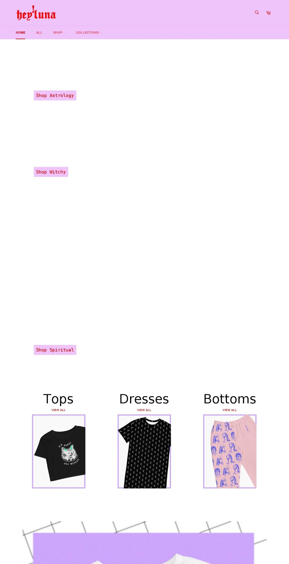 shopheyluna.com shopify website screenshot