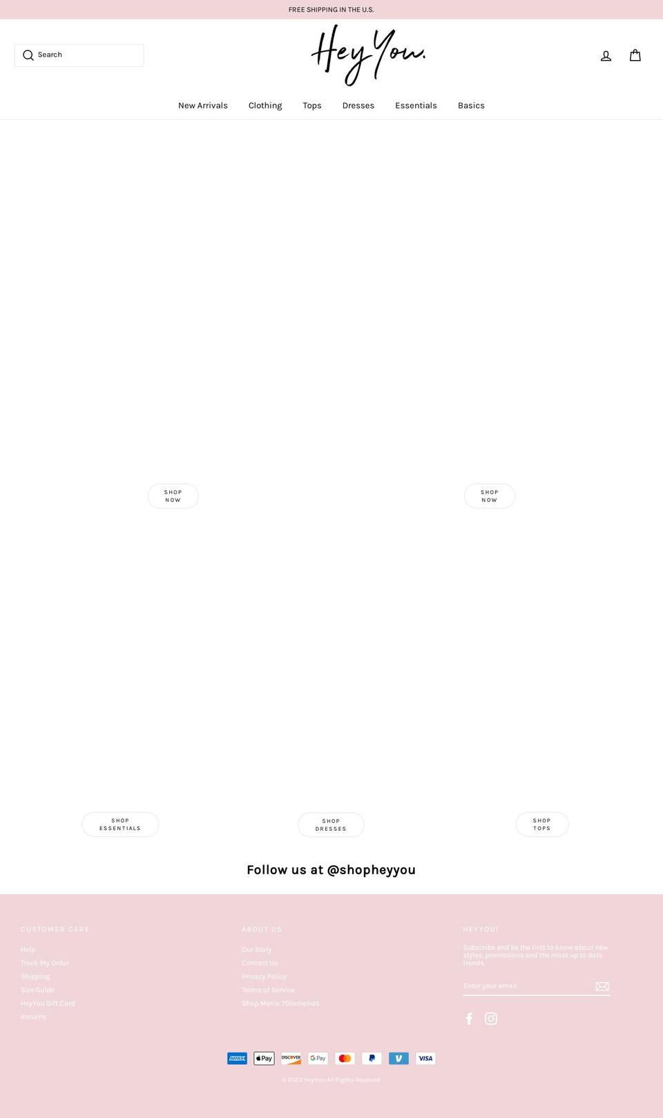 shopheyyou.com — Shopify storefront screenshot