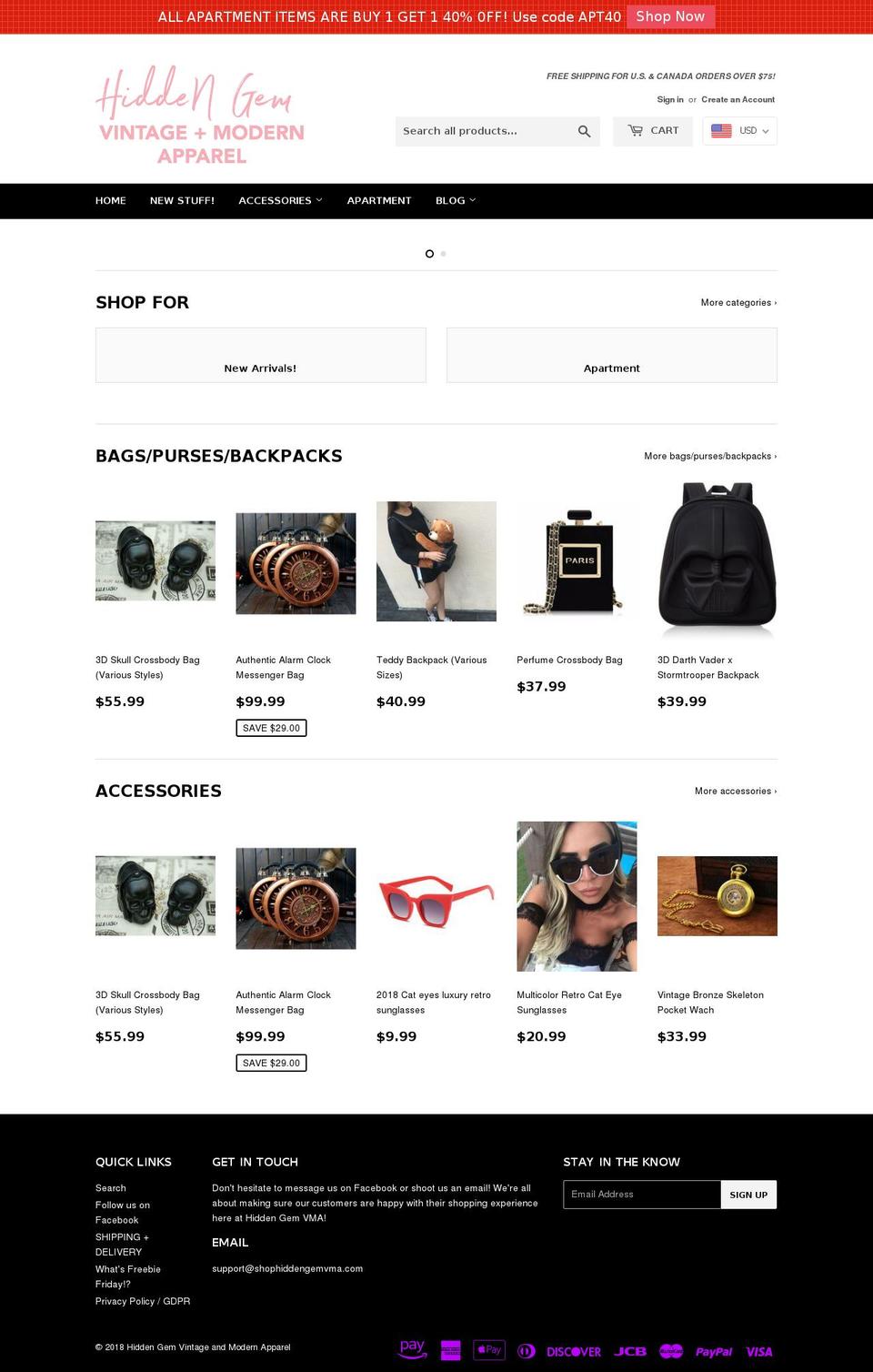 shophiddengemvma.com — Shopify storefront screenshot