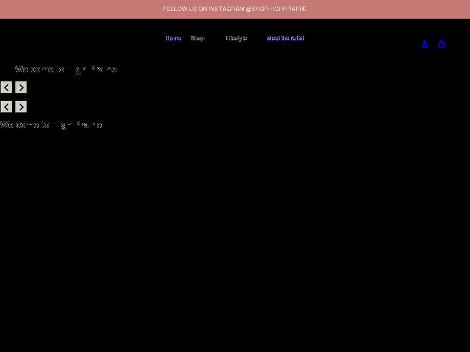 shophighprairie.com shopify website screenshot