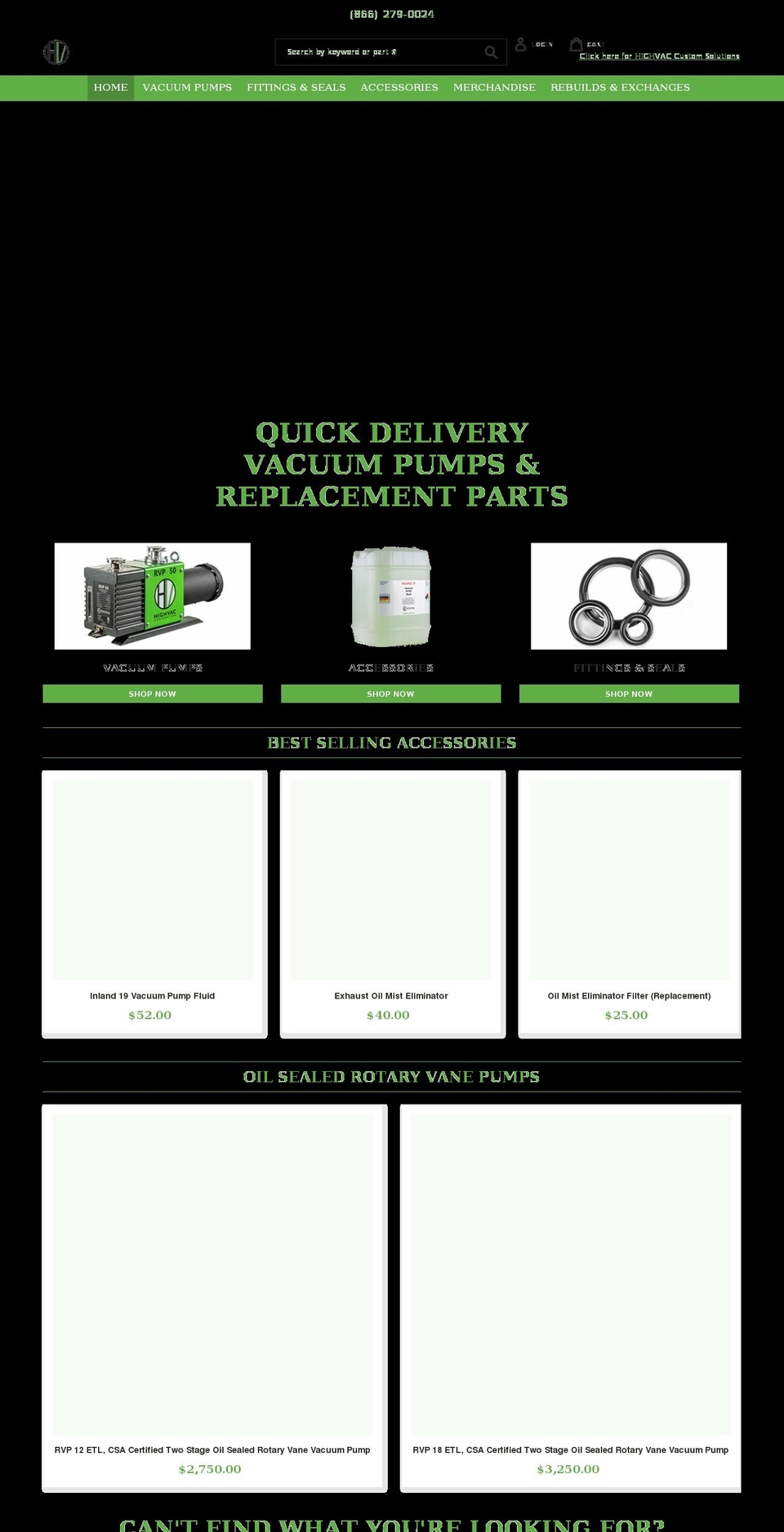 shophighvac.com shopify website screenshot