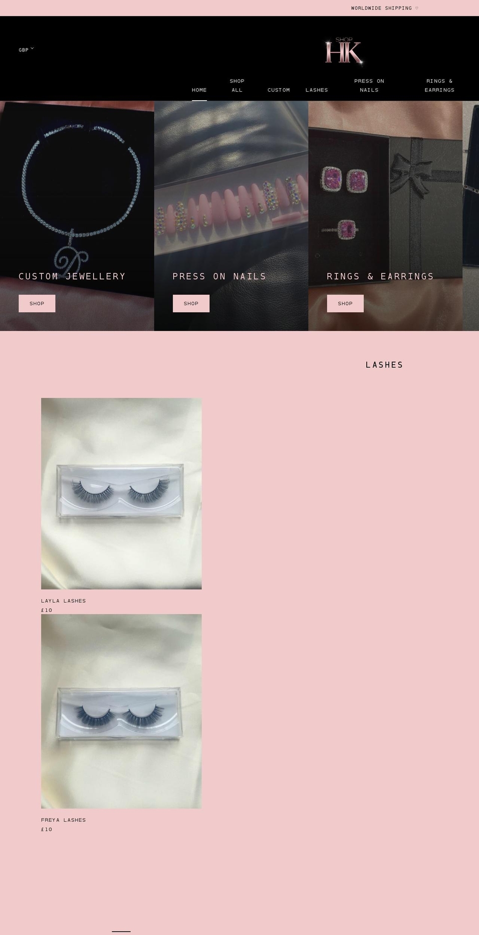 shophkofficial.com shopify website screenshot