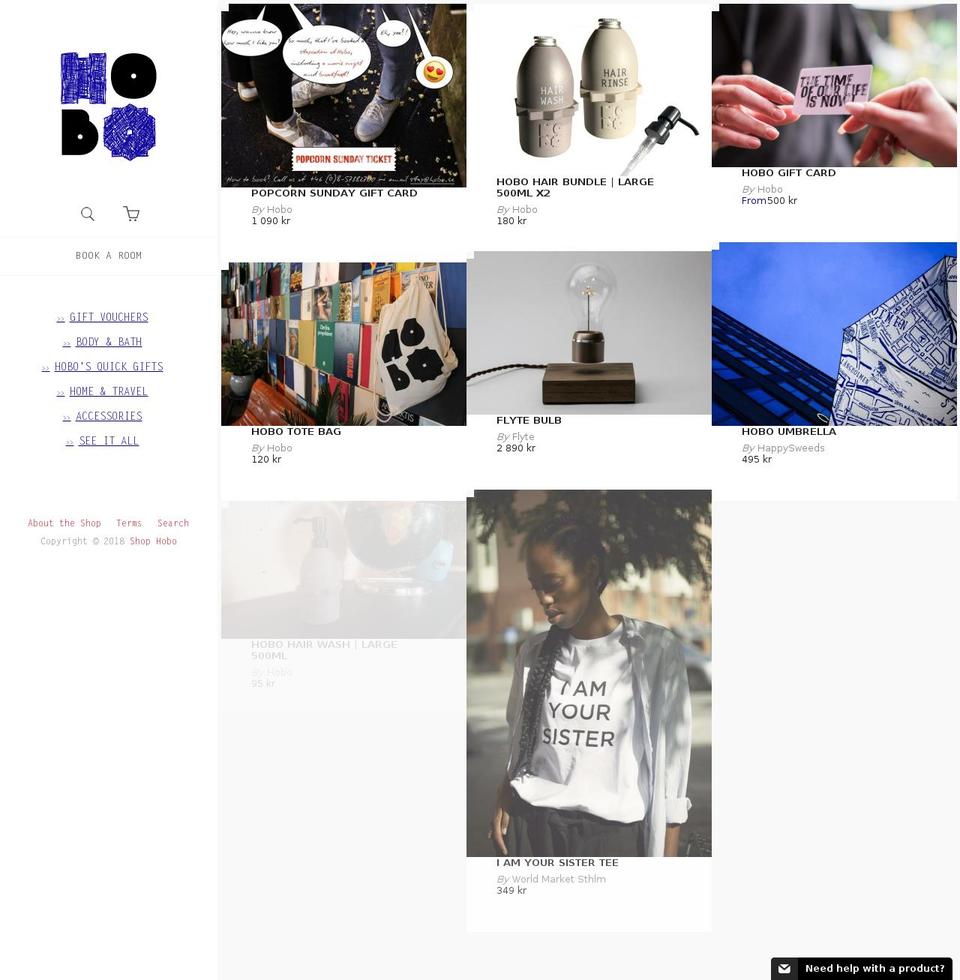 shophobo.se shopify website screenshot