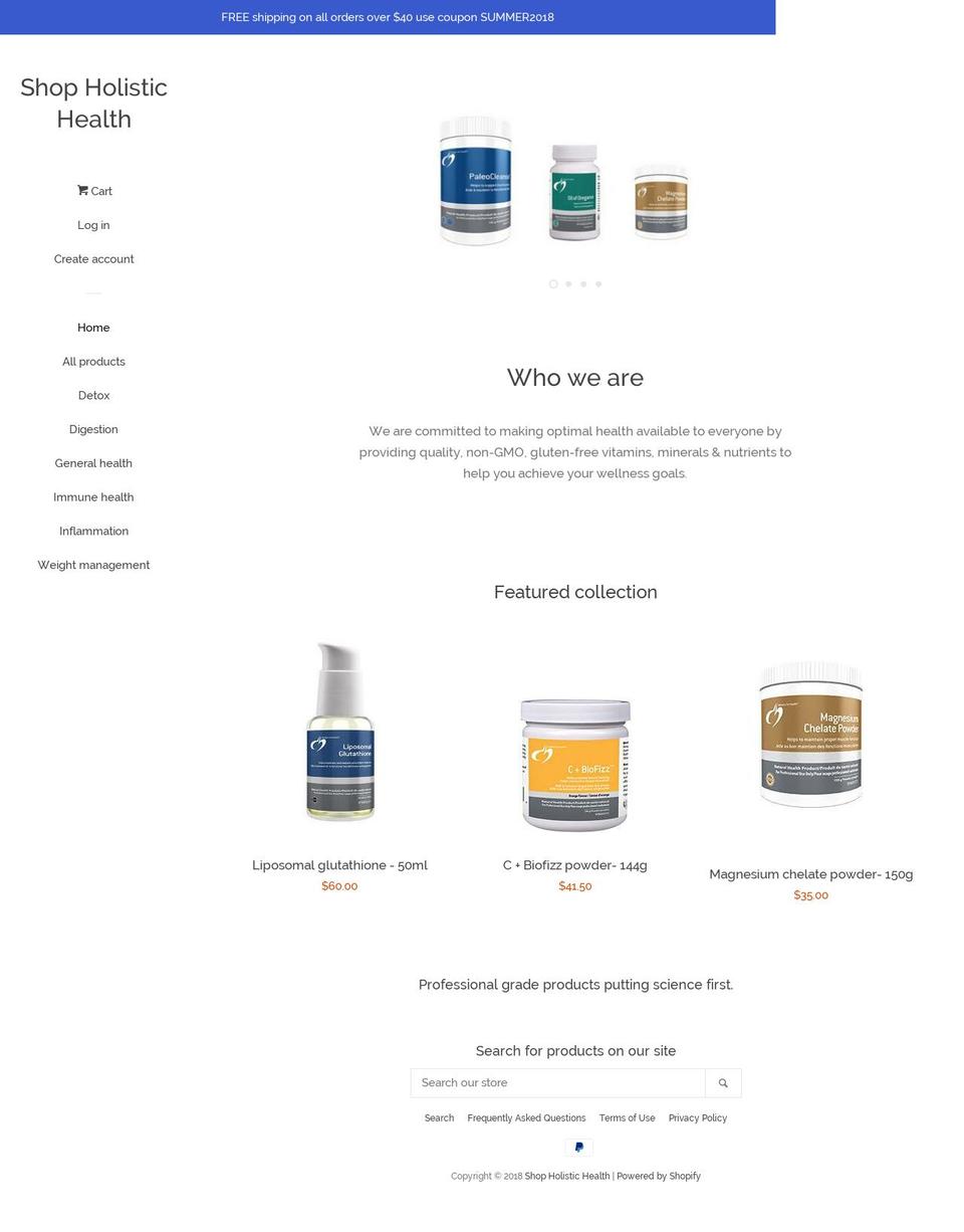shopholistichealth.com — Shopify storefront screenshot