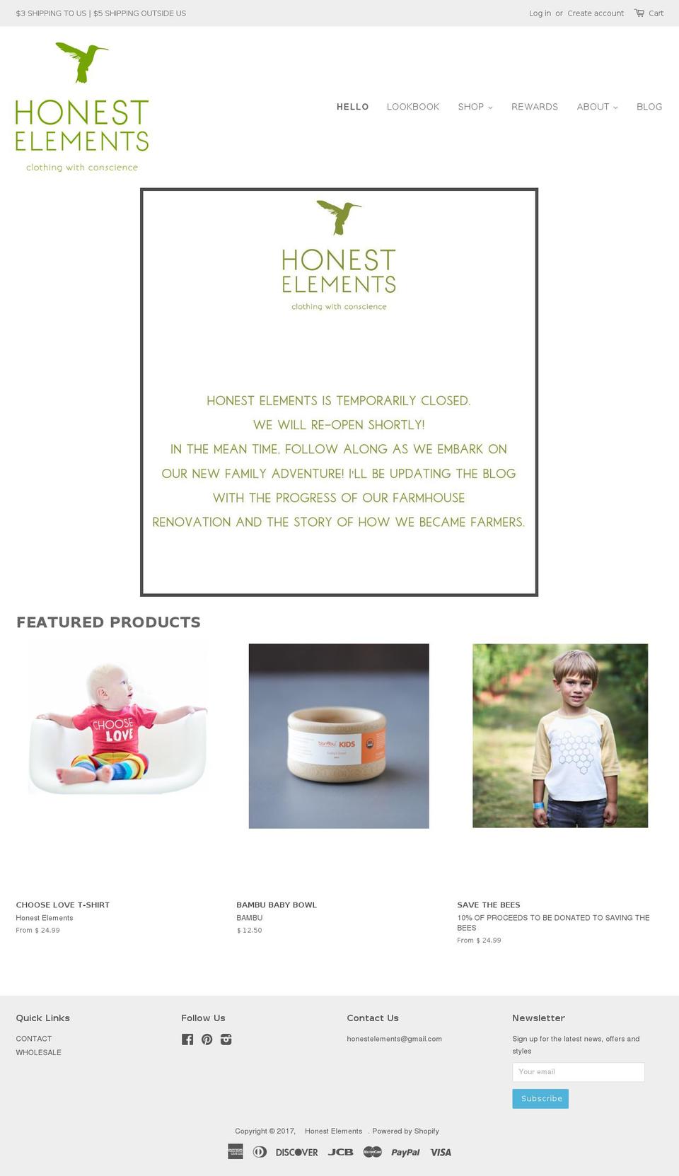shophonestelements.com shopify website screenshot