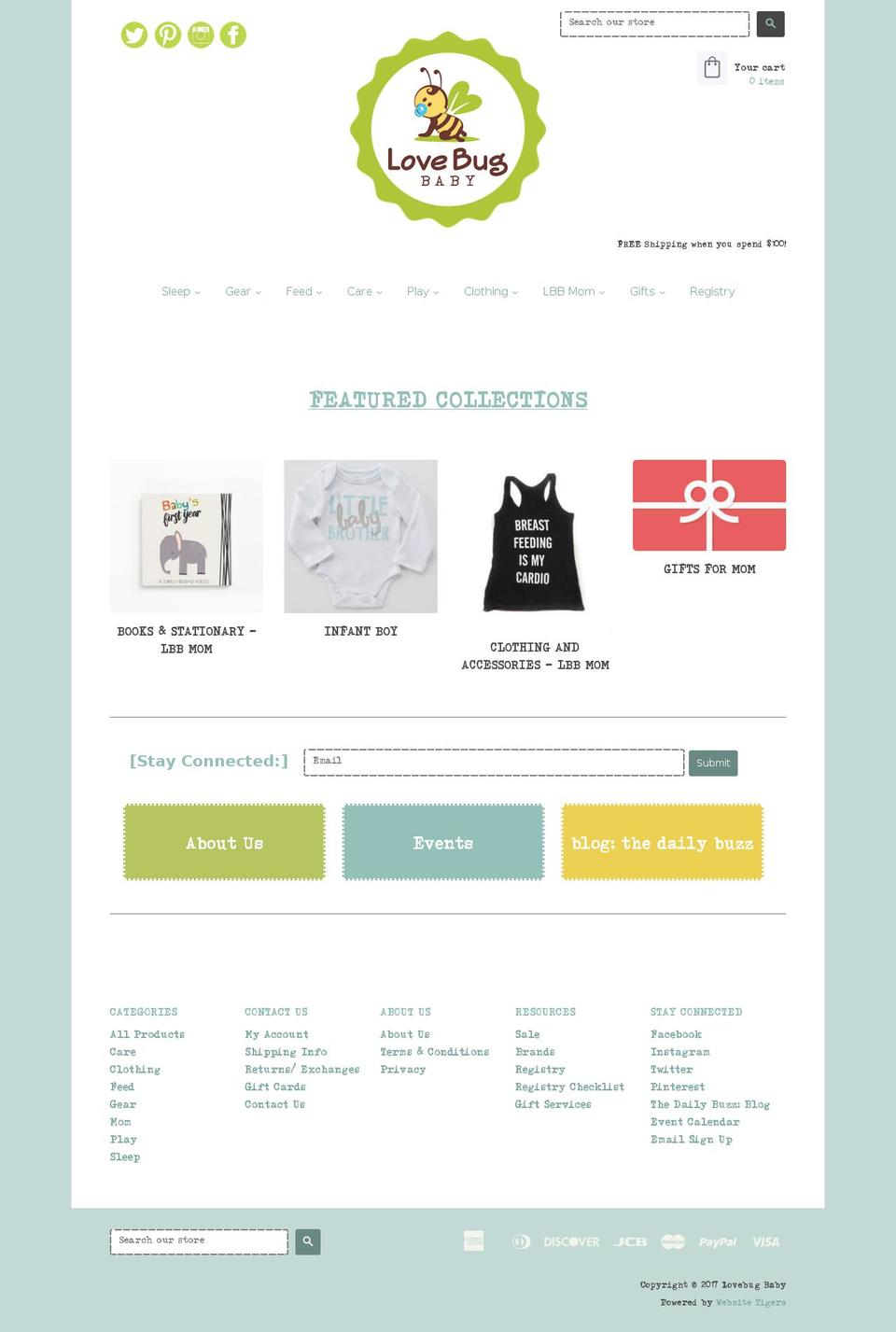 shophoneybeebaby.com shopify website screenshot