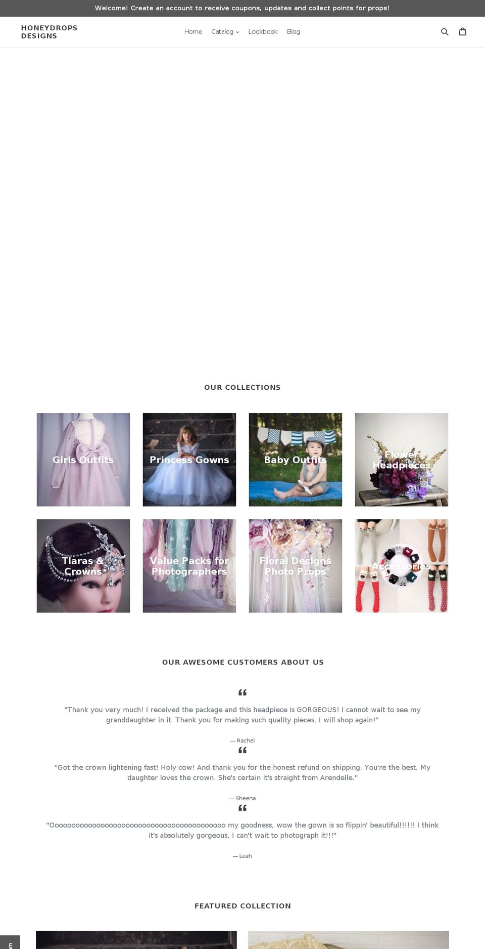 shophoneydrops.com shopify website screenshot