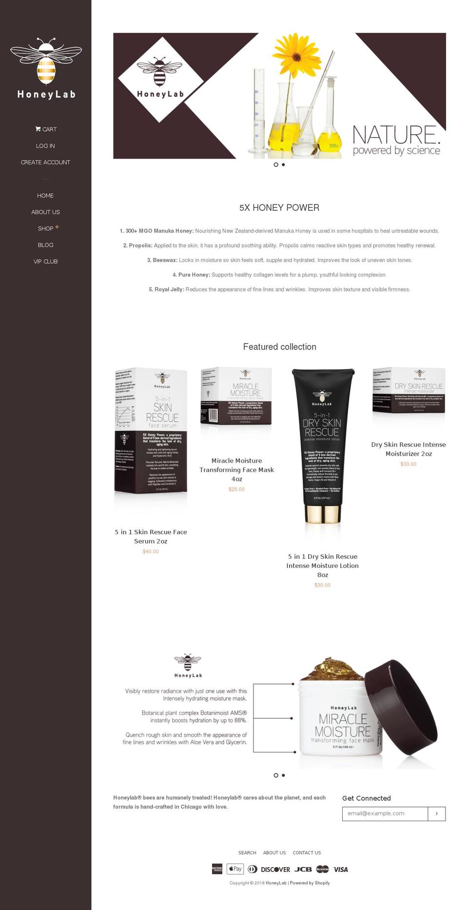 shophoneylab.com shopify website screenshot