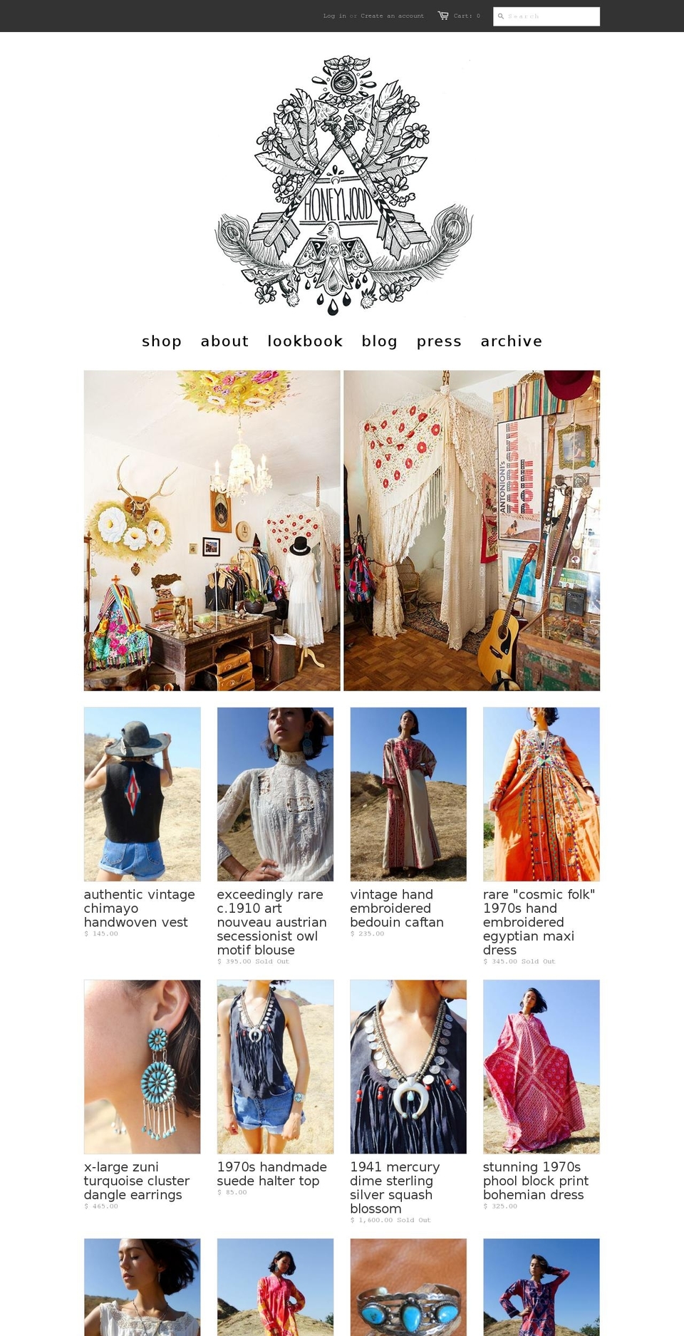 shophoneywood.com — Shopify storefront screenshot