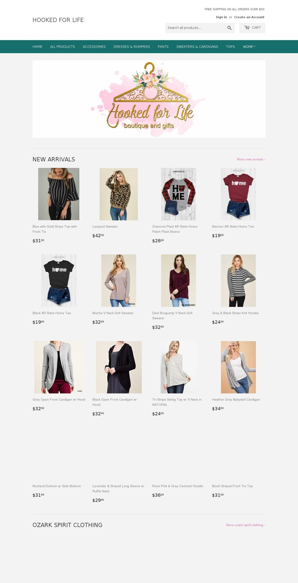 shophookedforlife.com — Shopify storefront screenshot