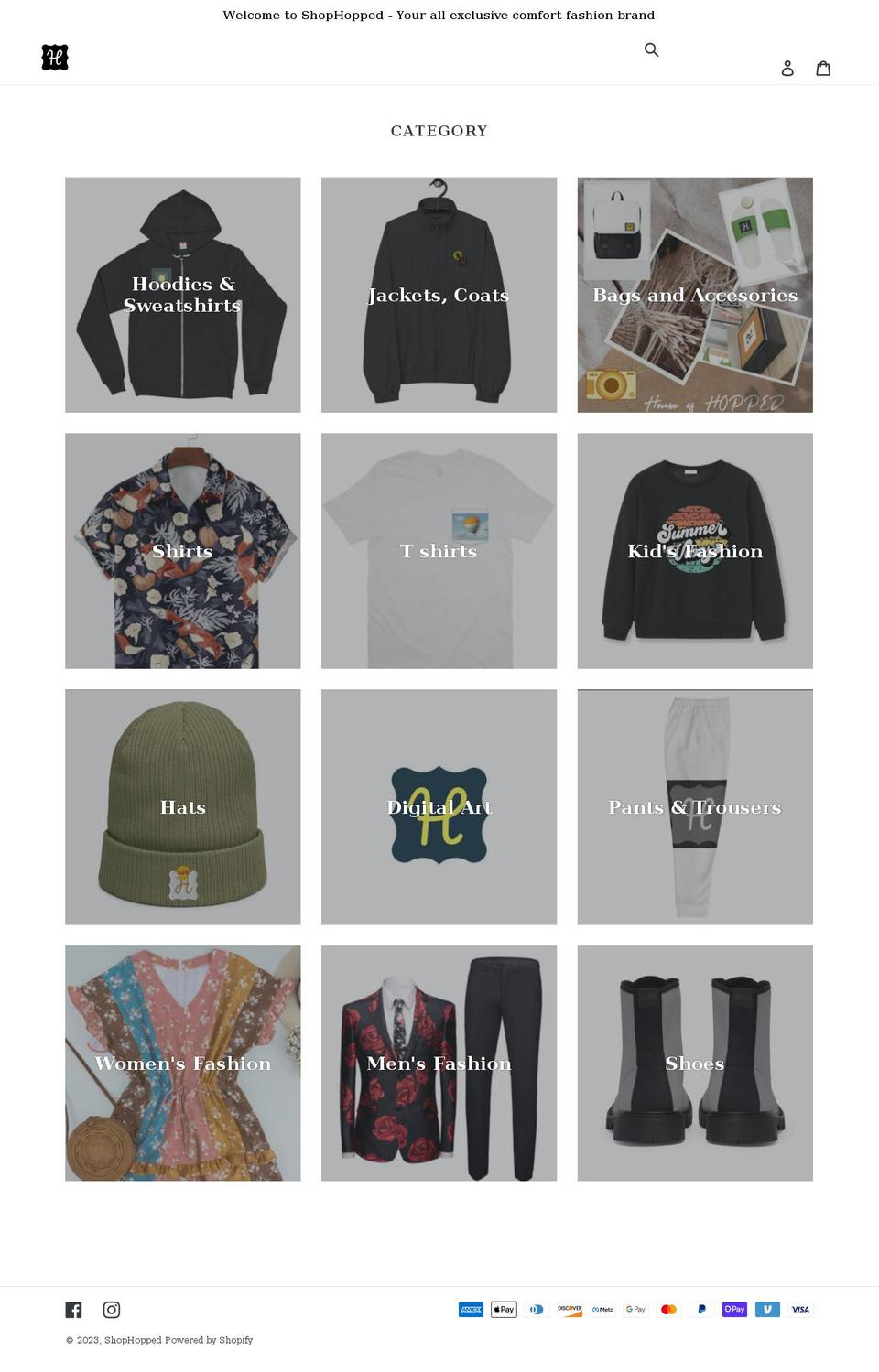shophopped.com shopify website screenshot