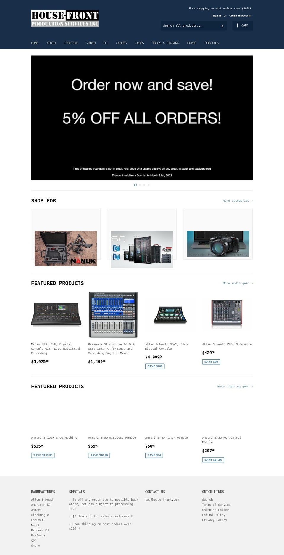 shophousefront.com shopify website screenshot