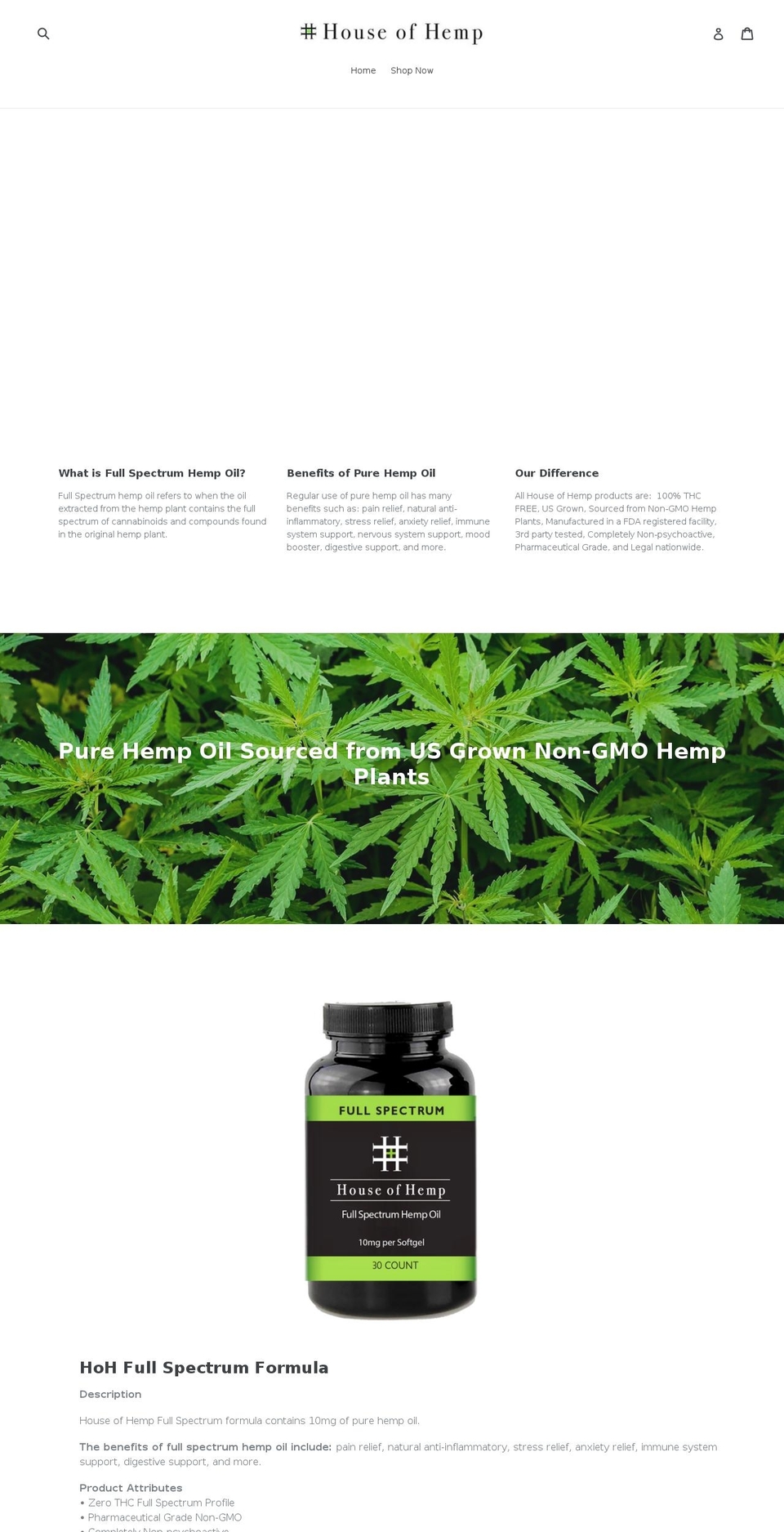 shophouseofhemp.com shopify website screenshot