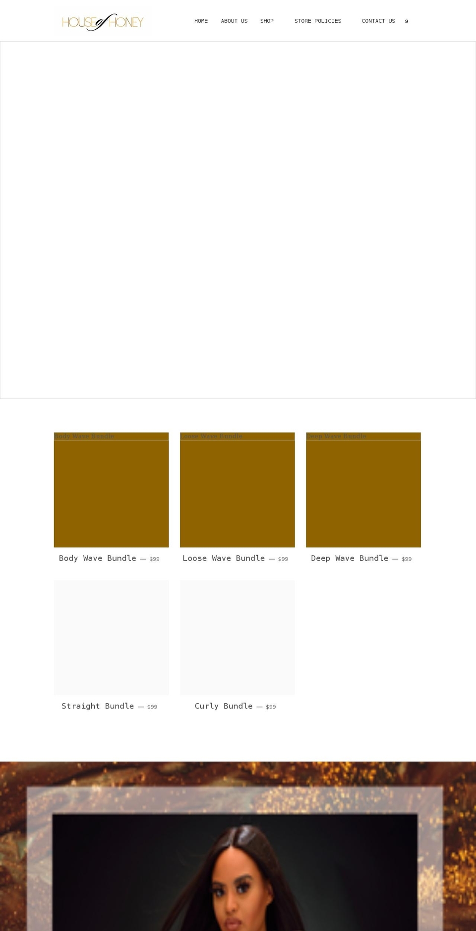 shophouseofhoney.com shopify website screenshot
