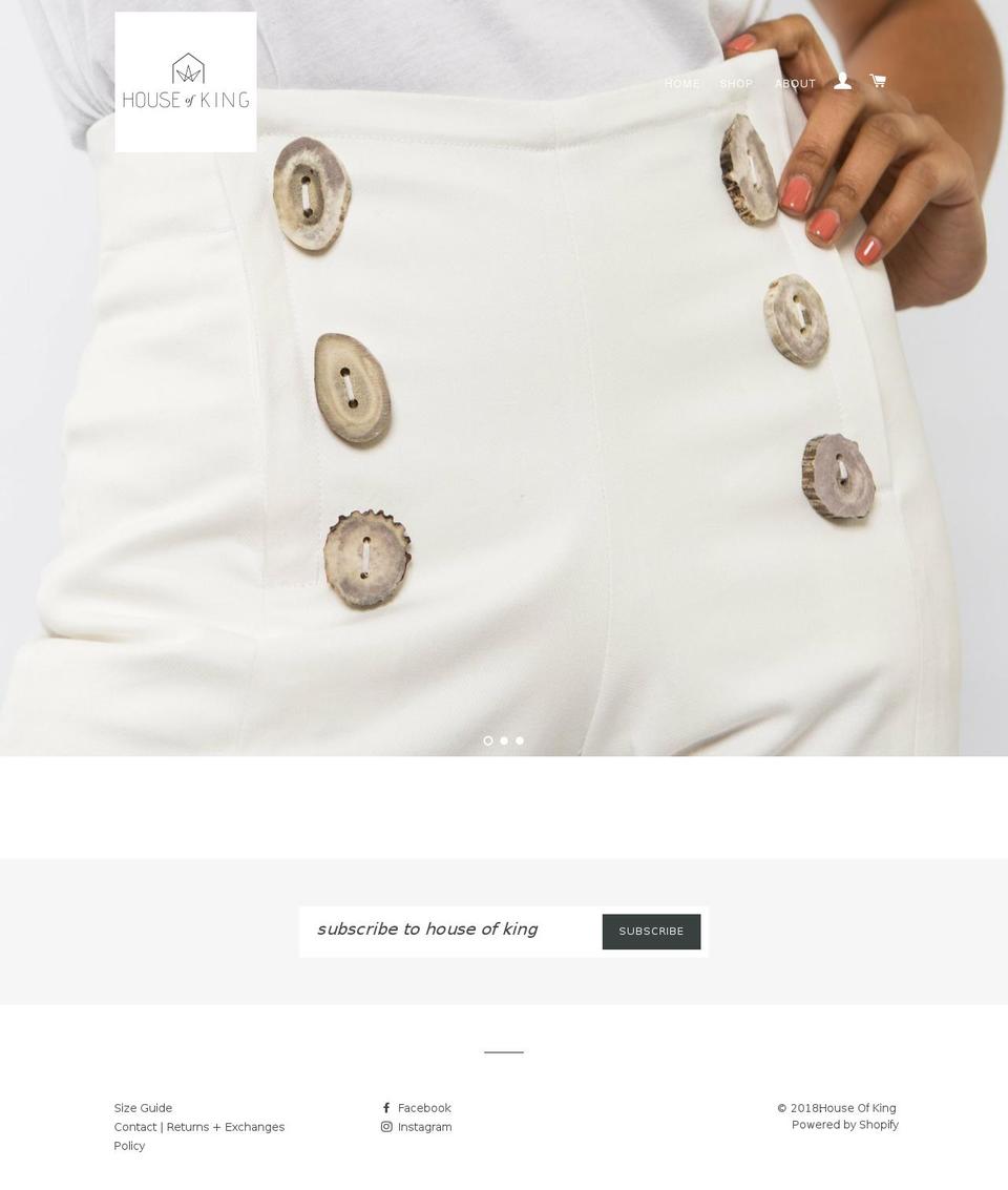 shophouseofking.com — Shopify storefront screenshot