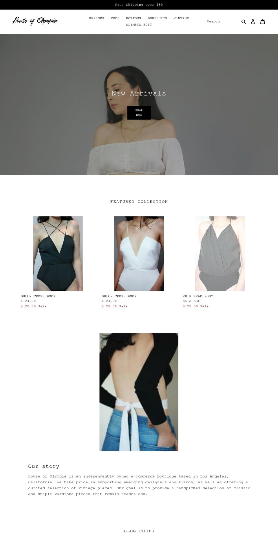 shophouseofolympia.com — Shopify storefront screenshot