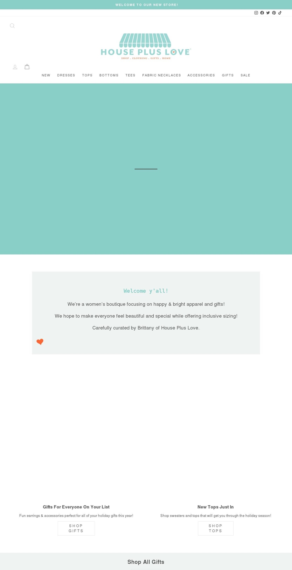 shophousepluslove.com shopify website screenshot