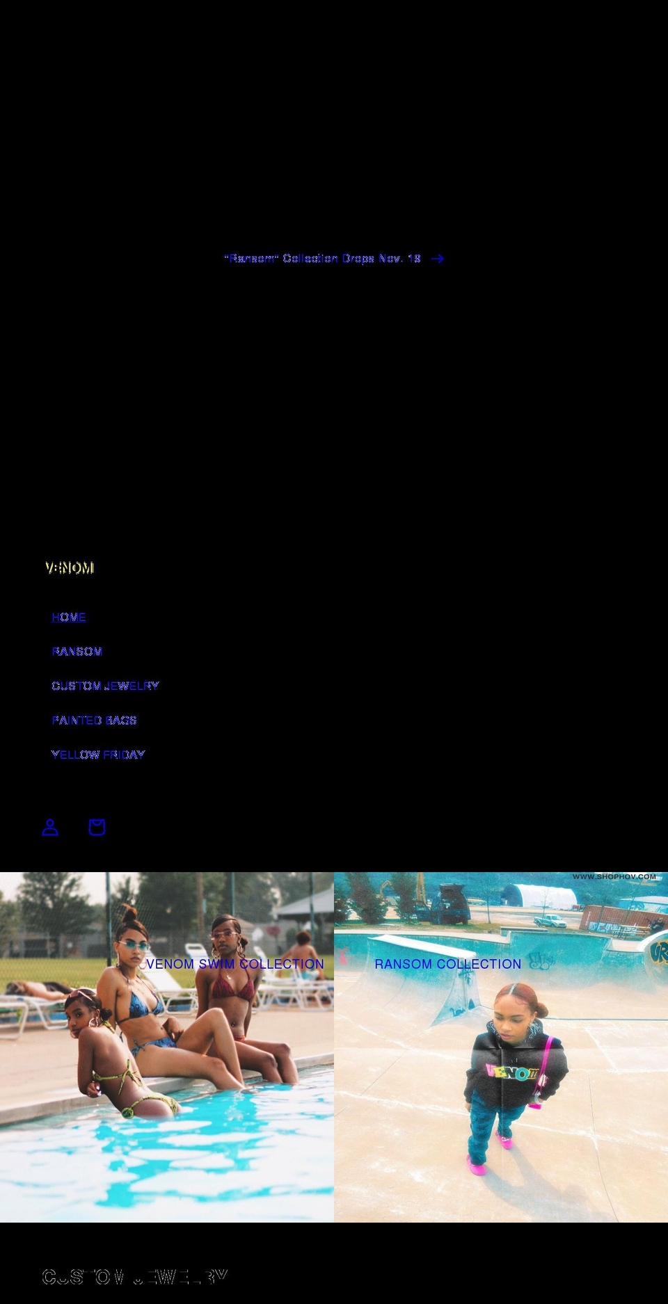 shophov.com shopify website screenshot