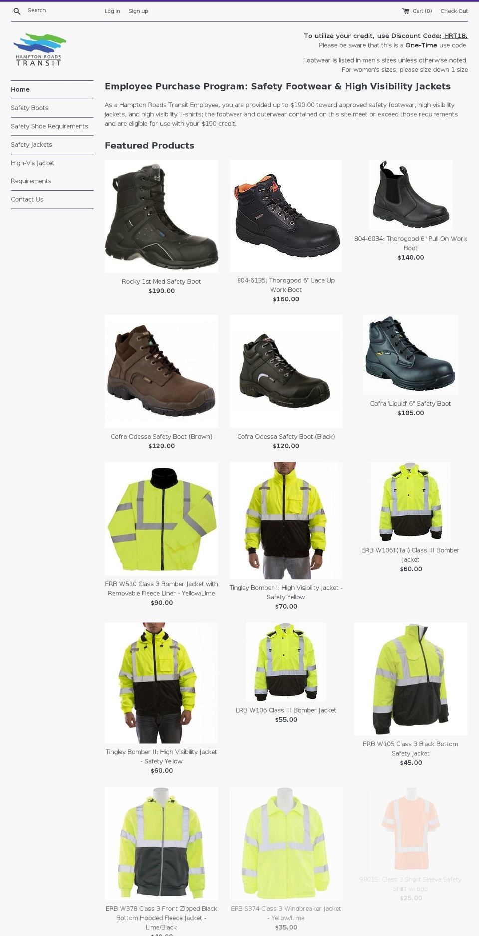 shophrtransit.com — Shopify storefront screenshot