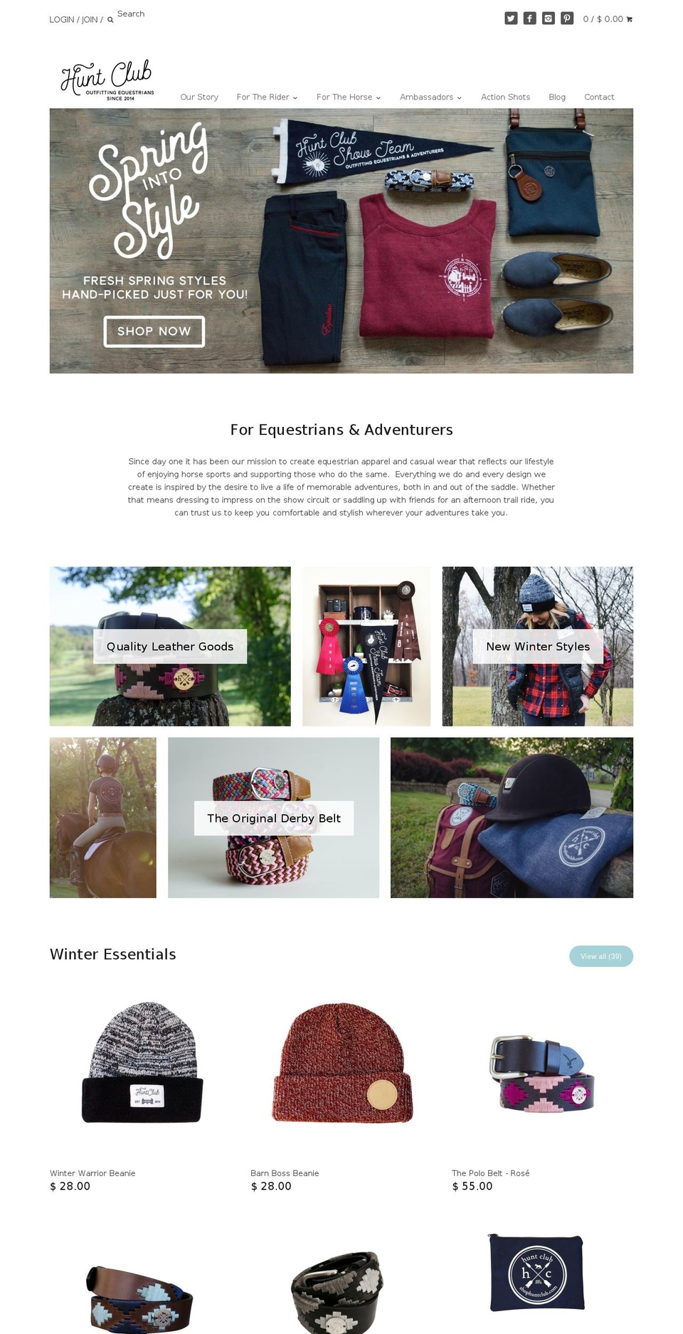 shophuntclub.com shopify website screenshot