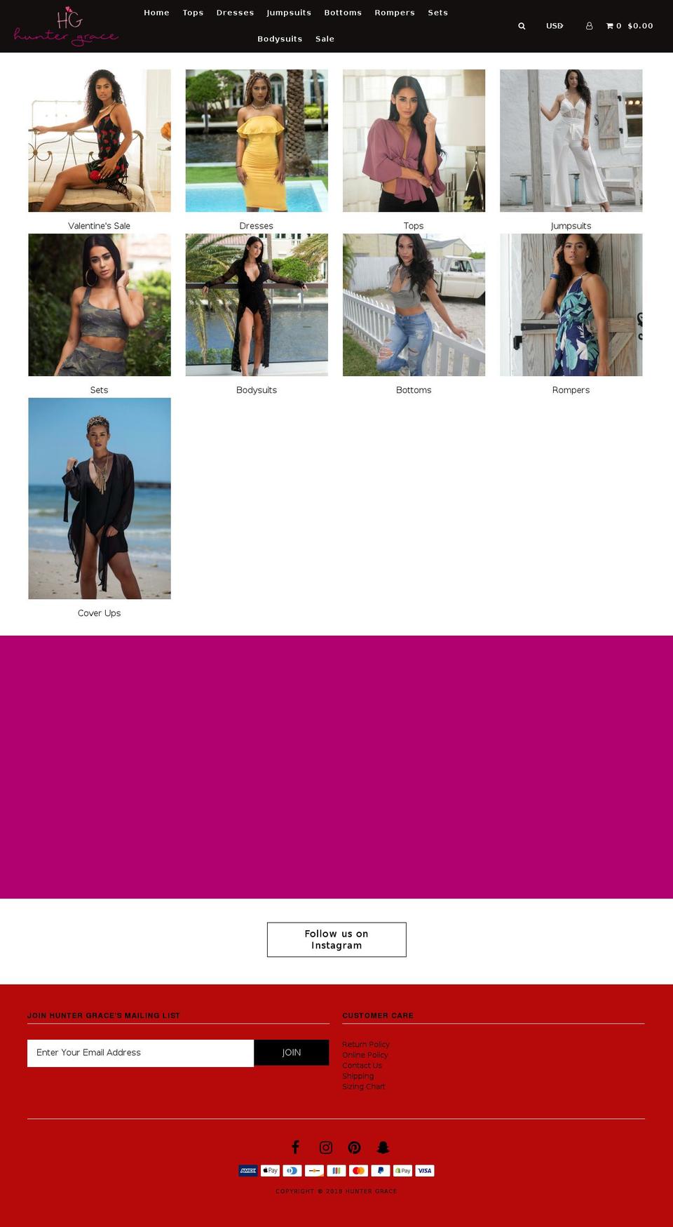shophuntergrace.com — Shopify storefront screenshot