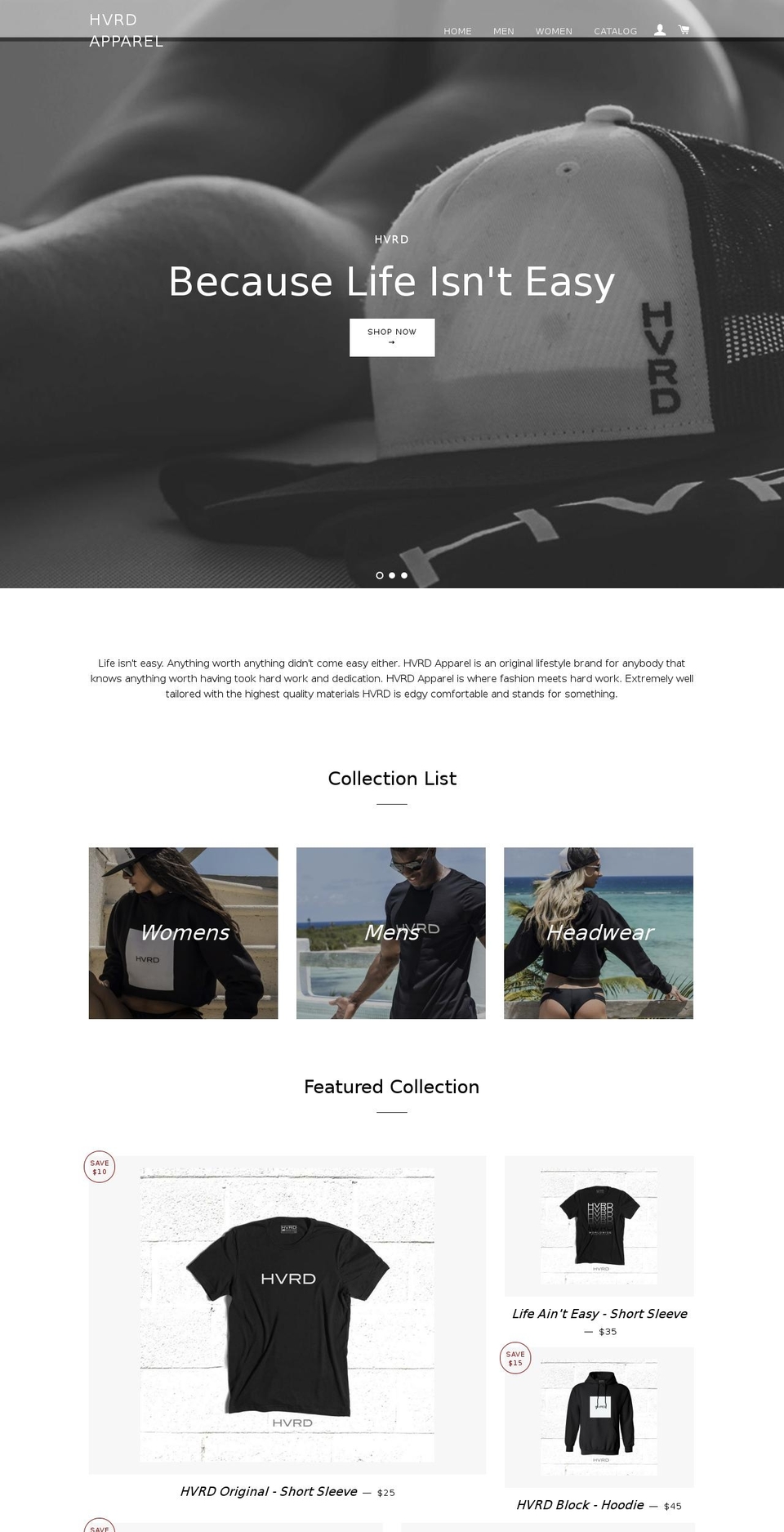 shophvrd.com — Shopify storefront screenshot
