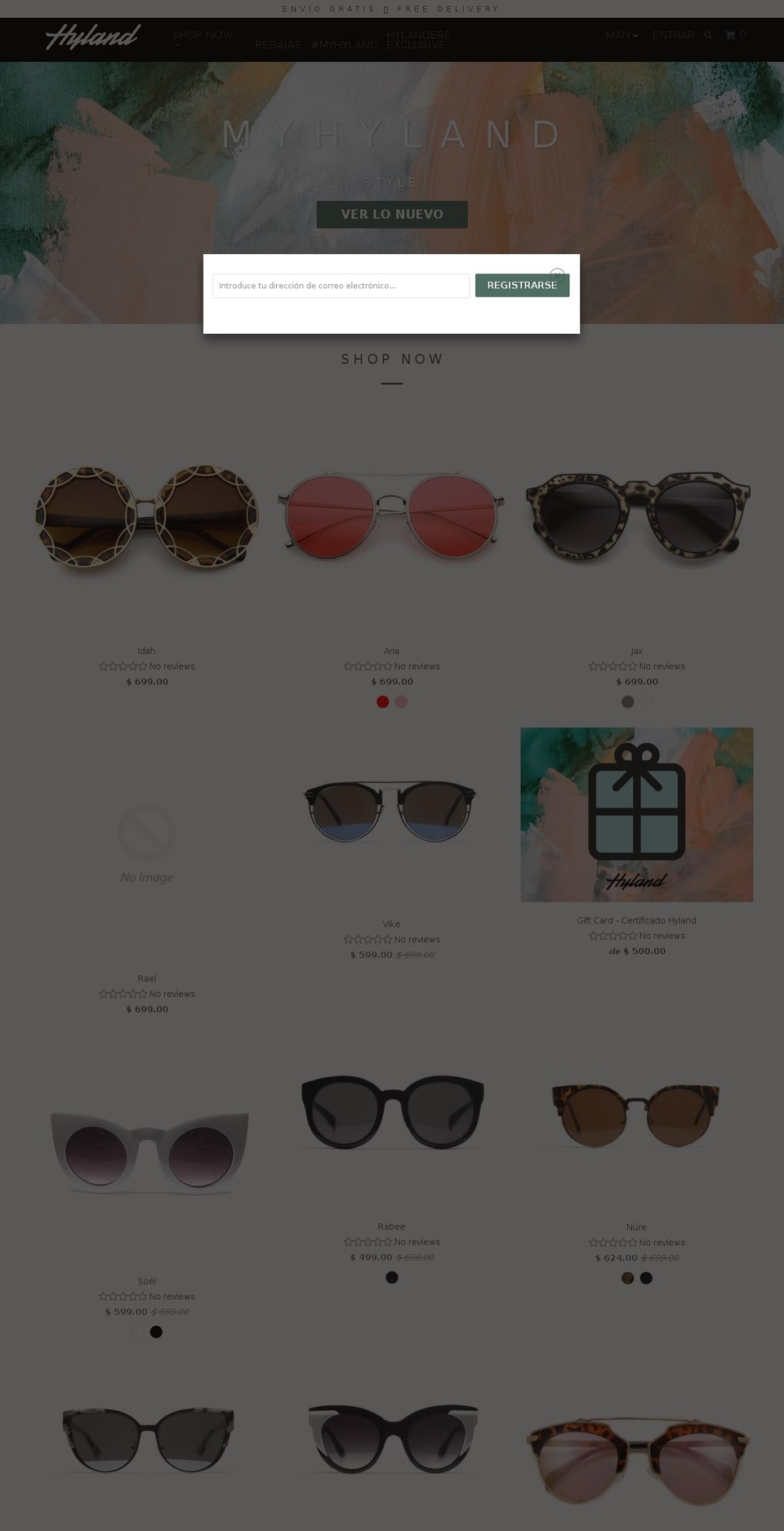 shophyland.com shopify website screenshot