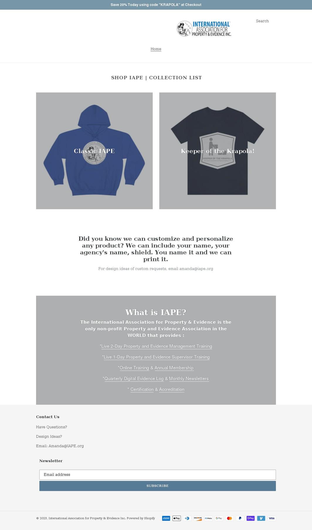 shopiape.com shopify website screenshot