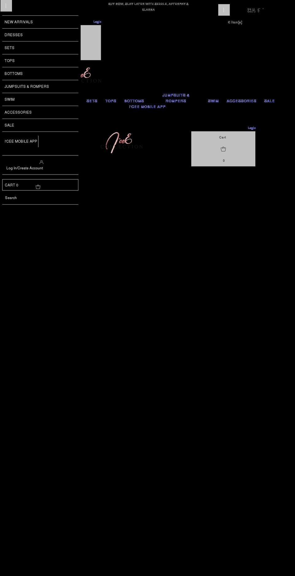 shopiceecollection.com shopify website screenshot