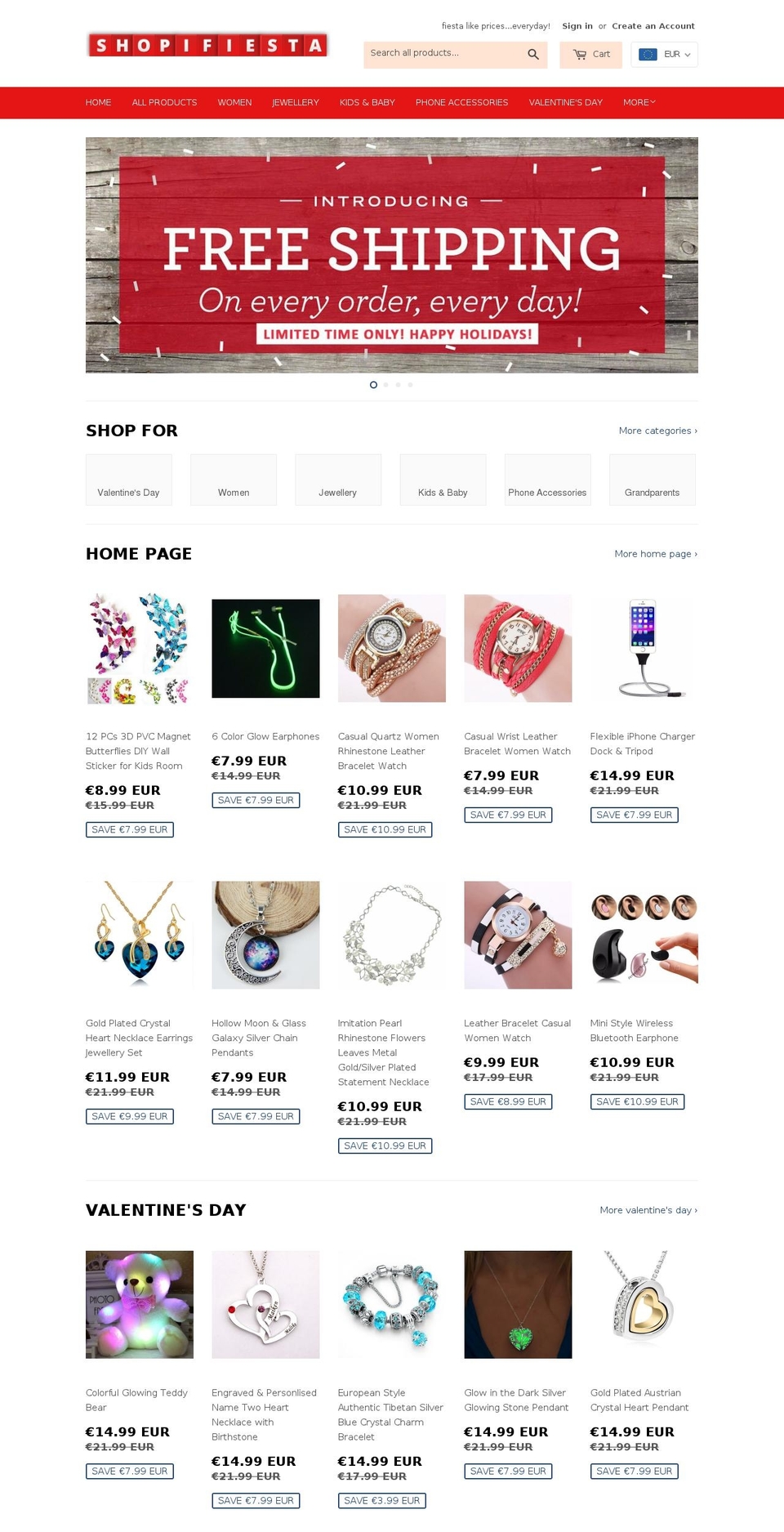 shopifiesta.com shopify website screenshot