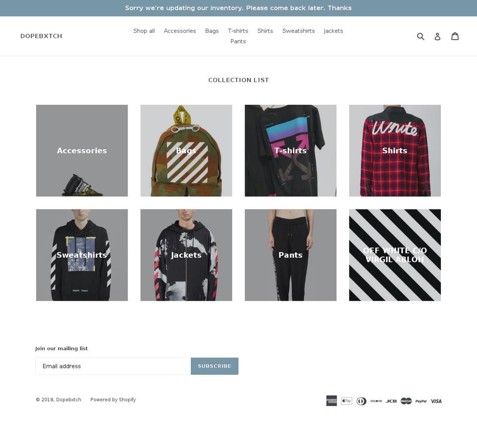 shopify.dopebxtch.com shopify website screenshot