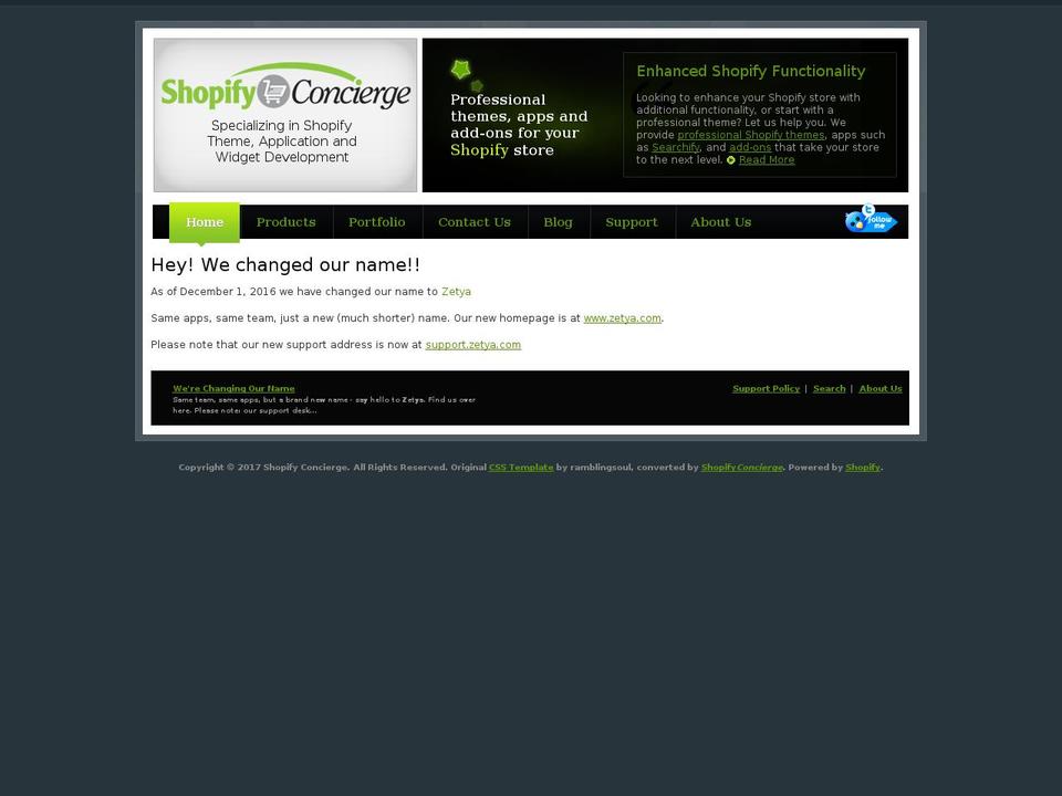 main Shopify theme site example shopifyconcierge.com