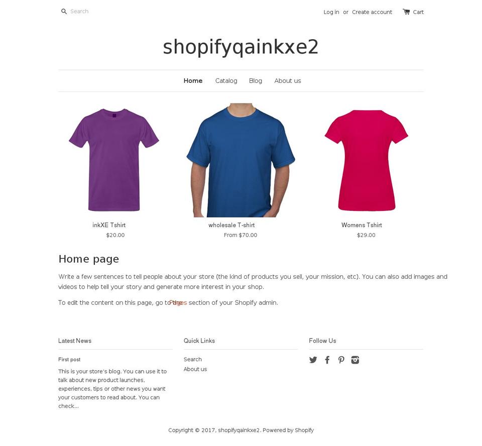 shopifyqainkxe2.myshopify.com shopify website screenshot