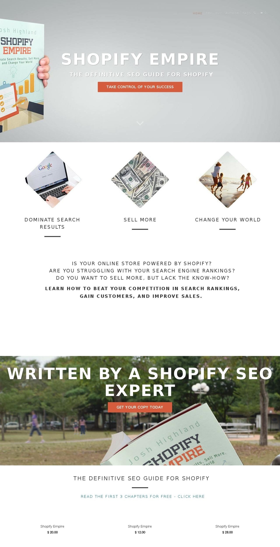 shopifyseobook.com shopify website screenshot