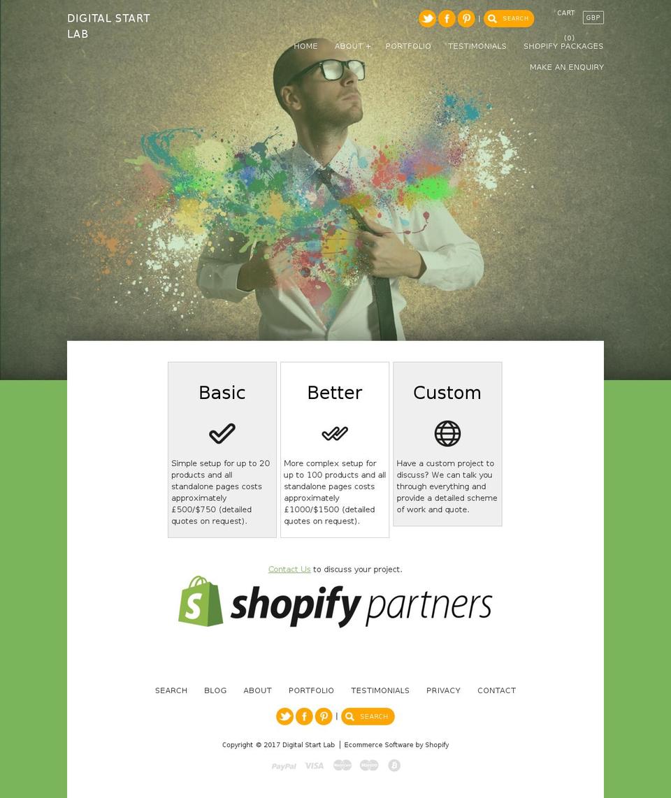 shopifystartup.com shopify website screenshot