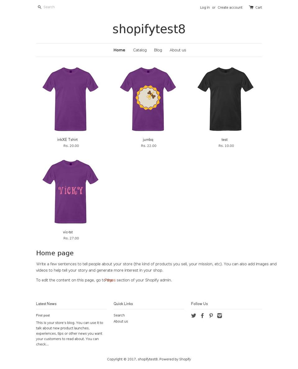 shopifytest8.myshopify.com shopify website screenshot