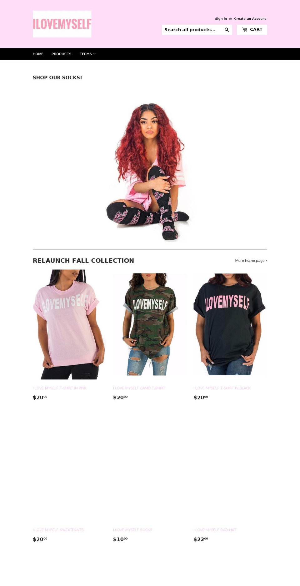 shopilovemyself.com — Shopify storefront screenshot