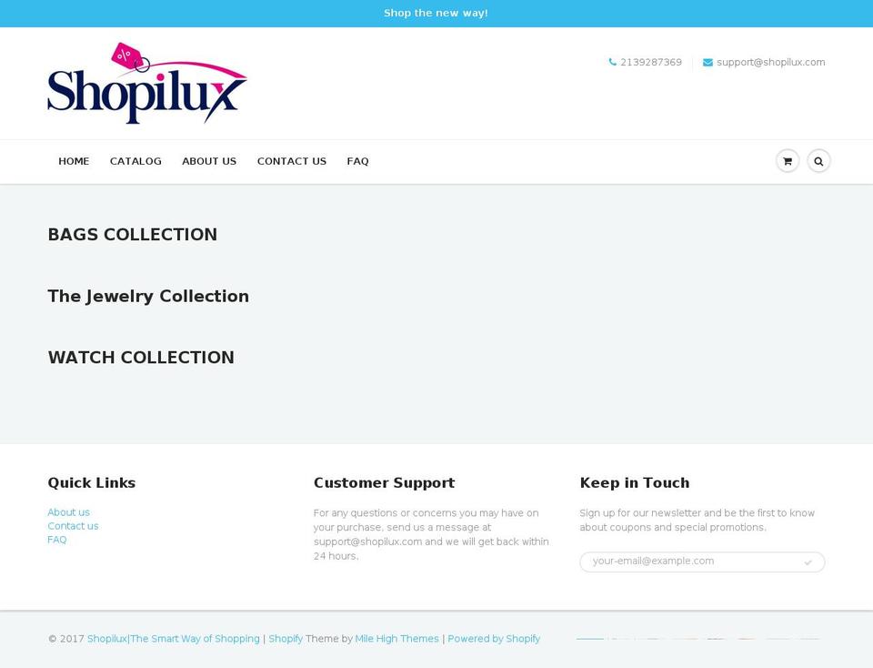 shopilux.com shopify website screenshot