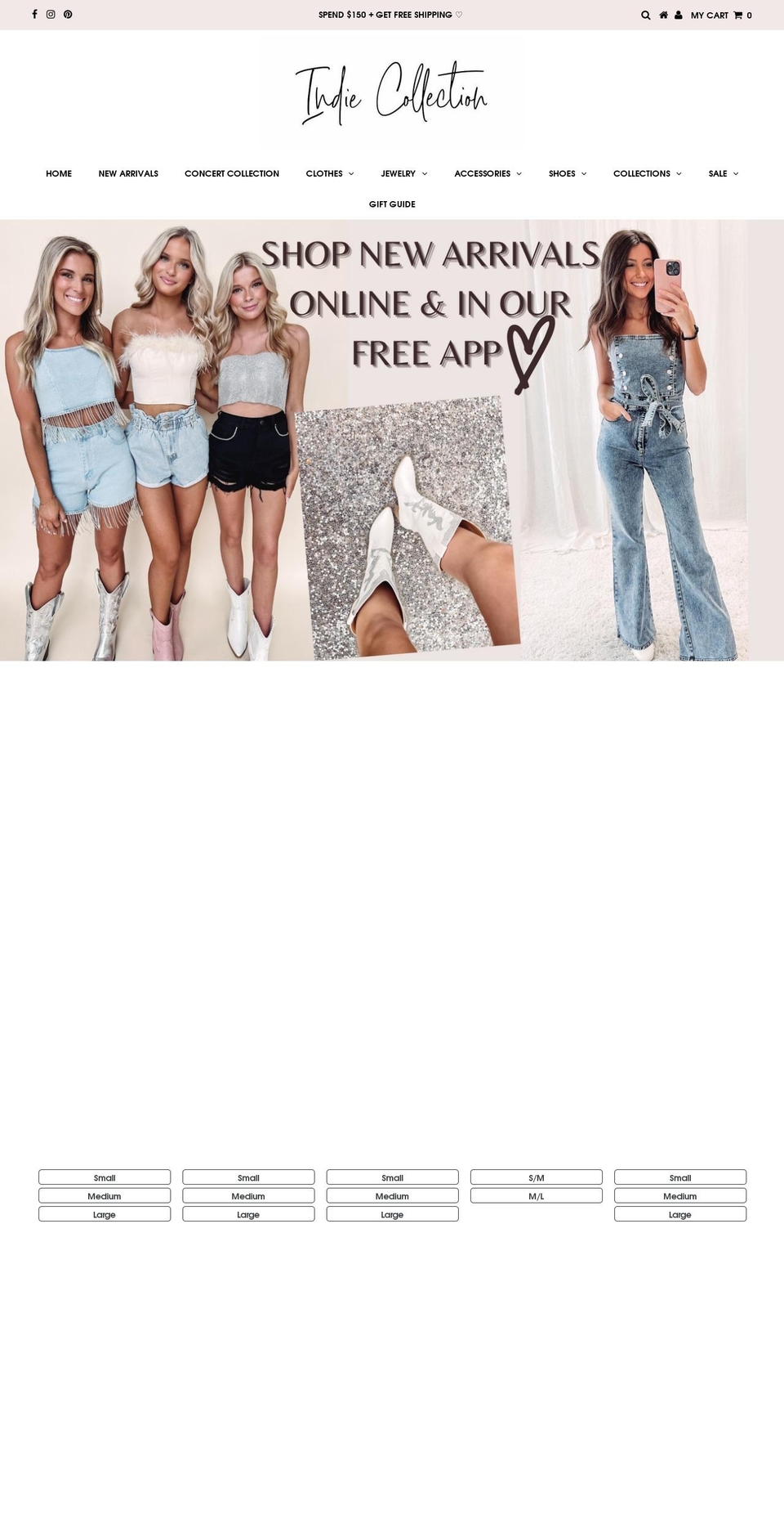 shopindiecollection.com shopify website screenshot