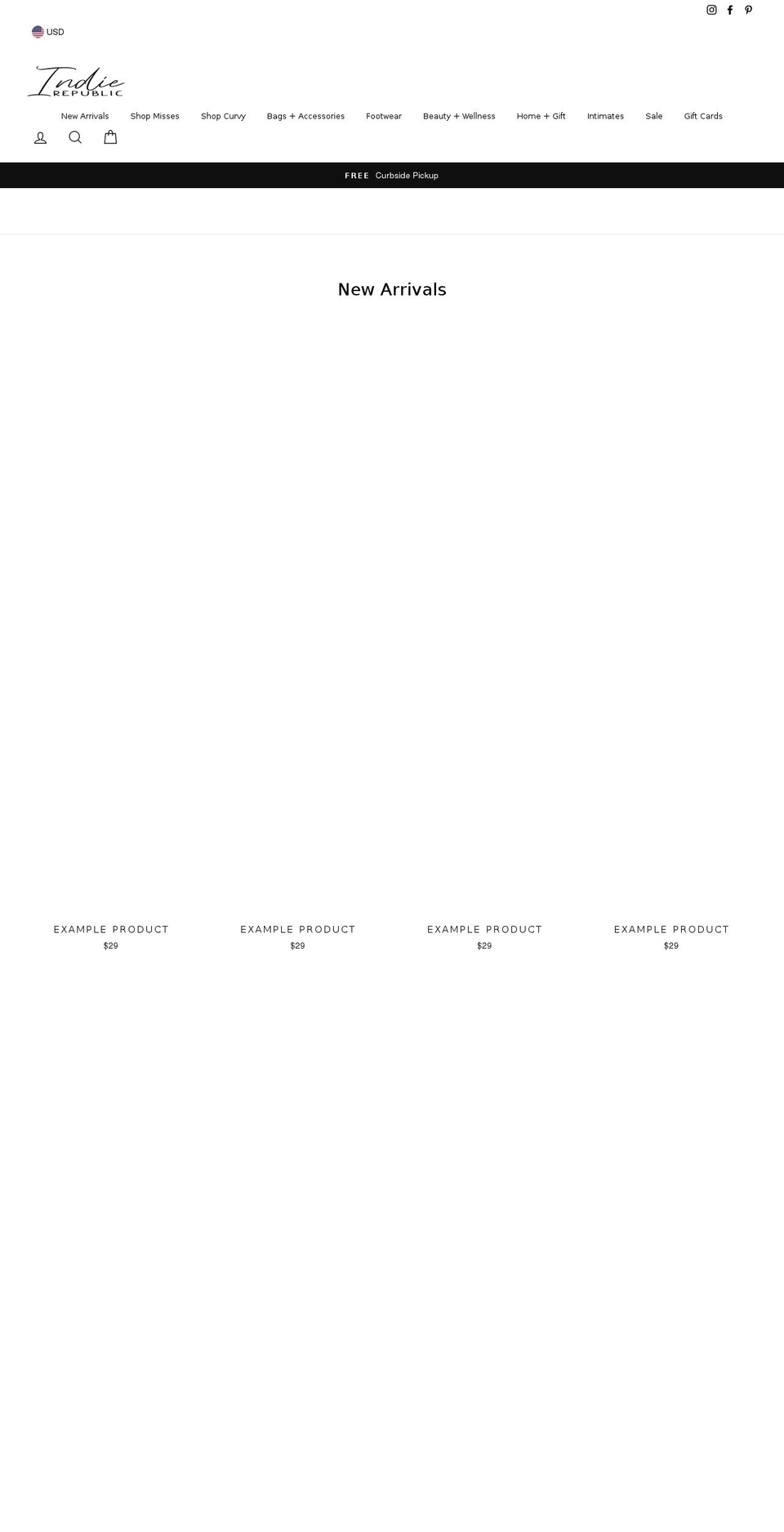 shopindierepublic.com shopify website screenshot