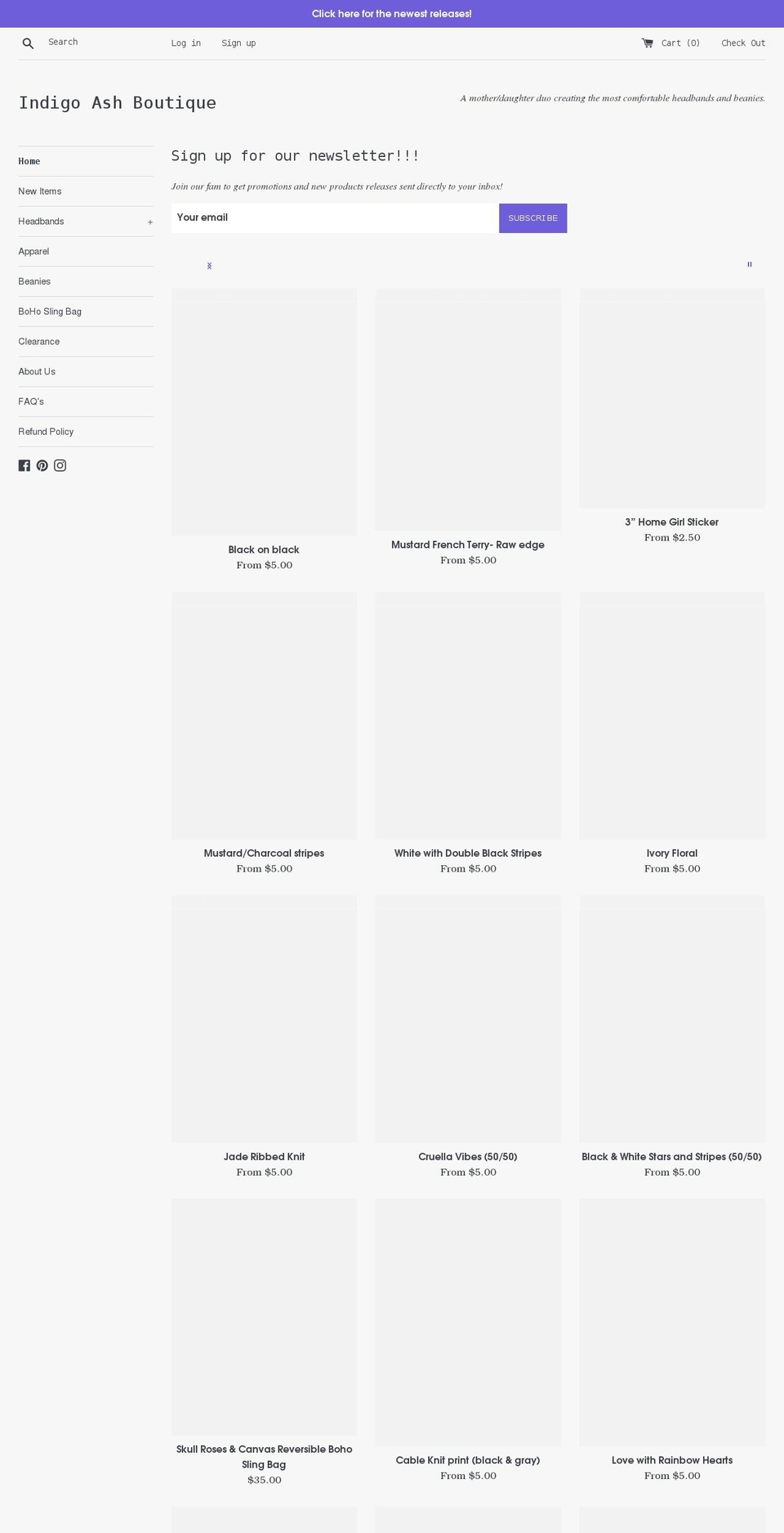 shopindigoash.com shopify website screenshot