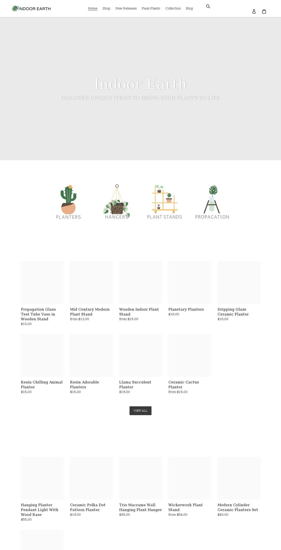 shopindoorearth.com shopify website screenshot
