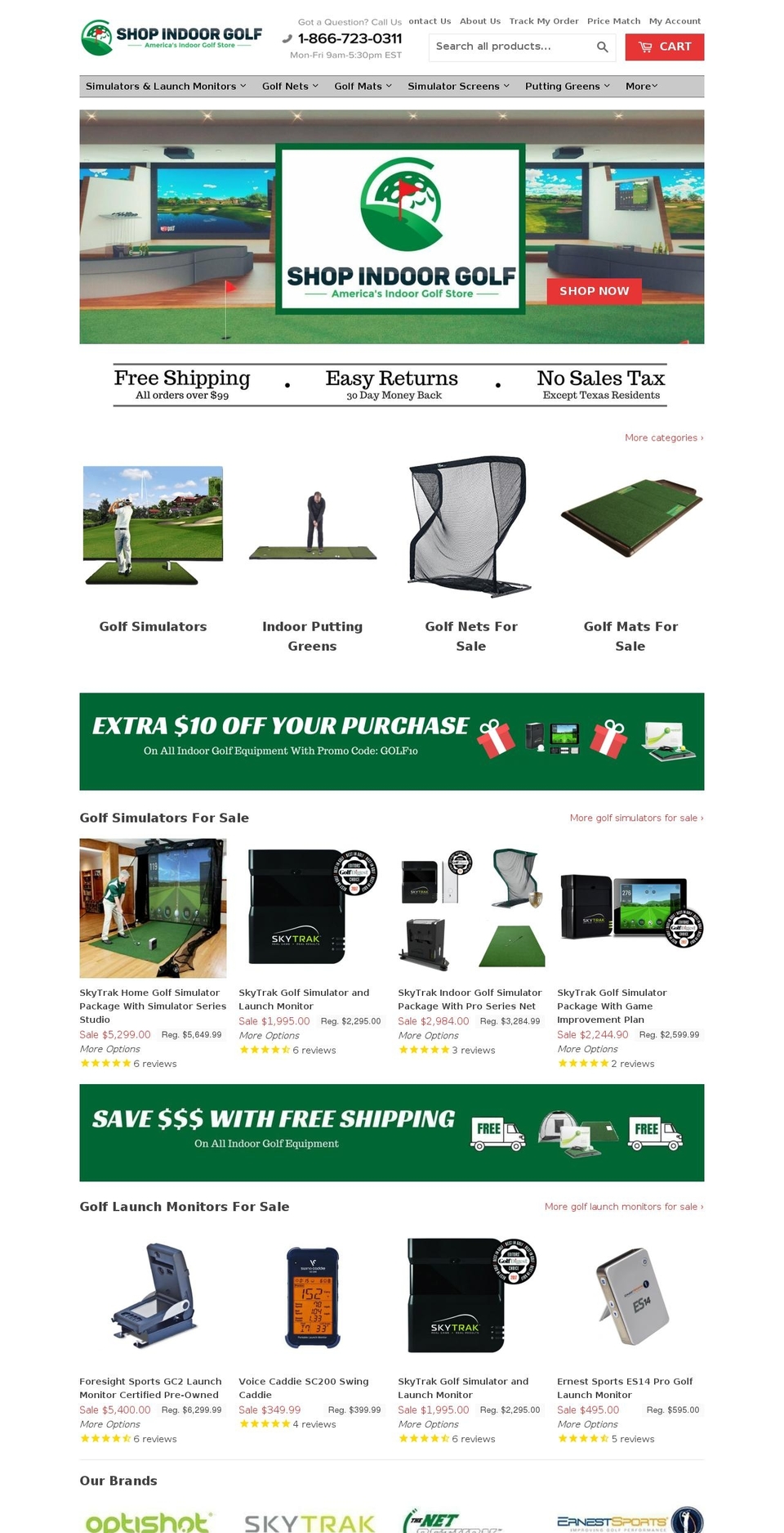 shopindoorgolf.com shopify website screenshot