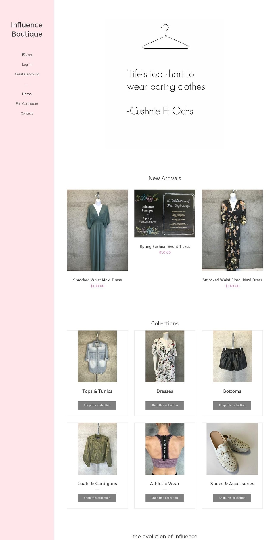 shopinfluence.ca shopify website screenshot