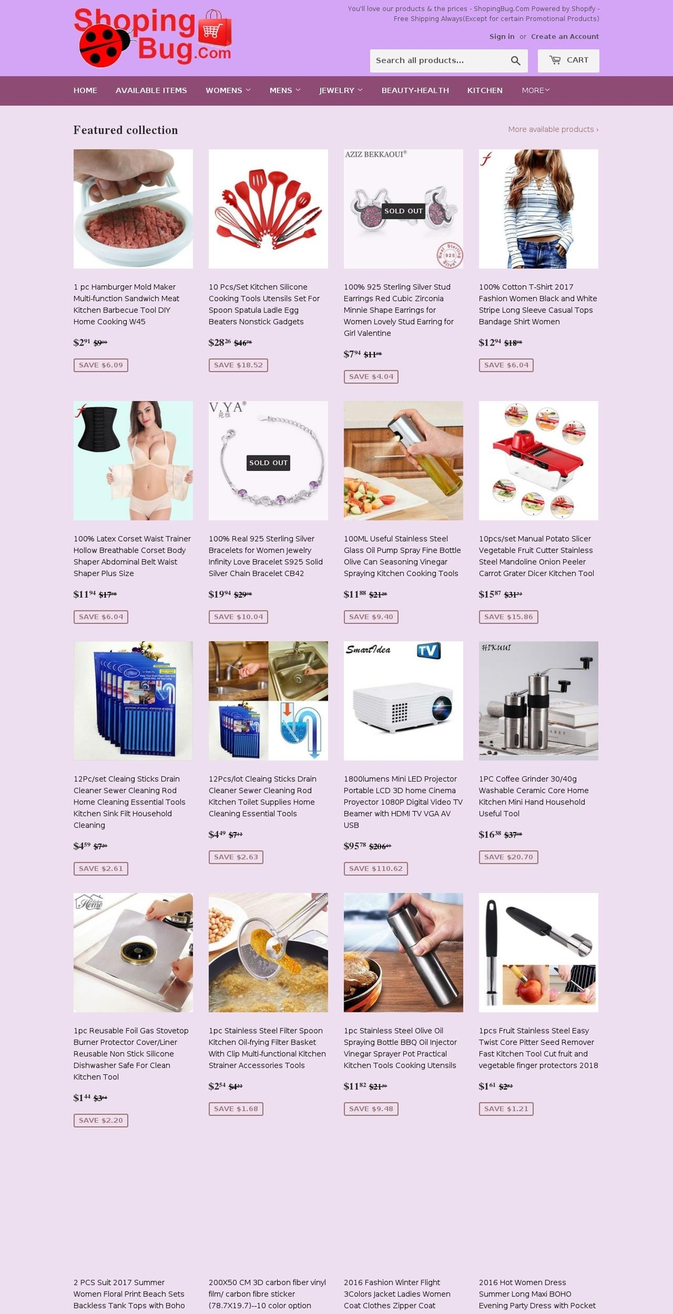 shopingbug.com shopify website screenshot
