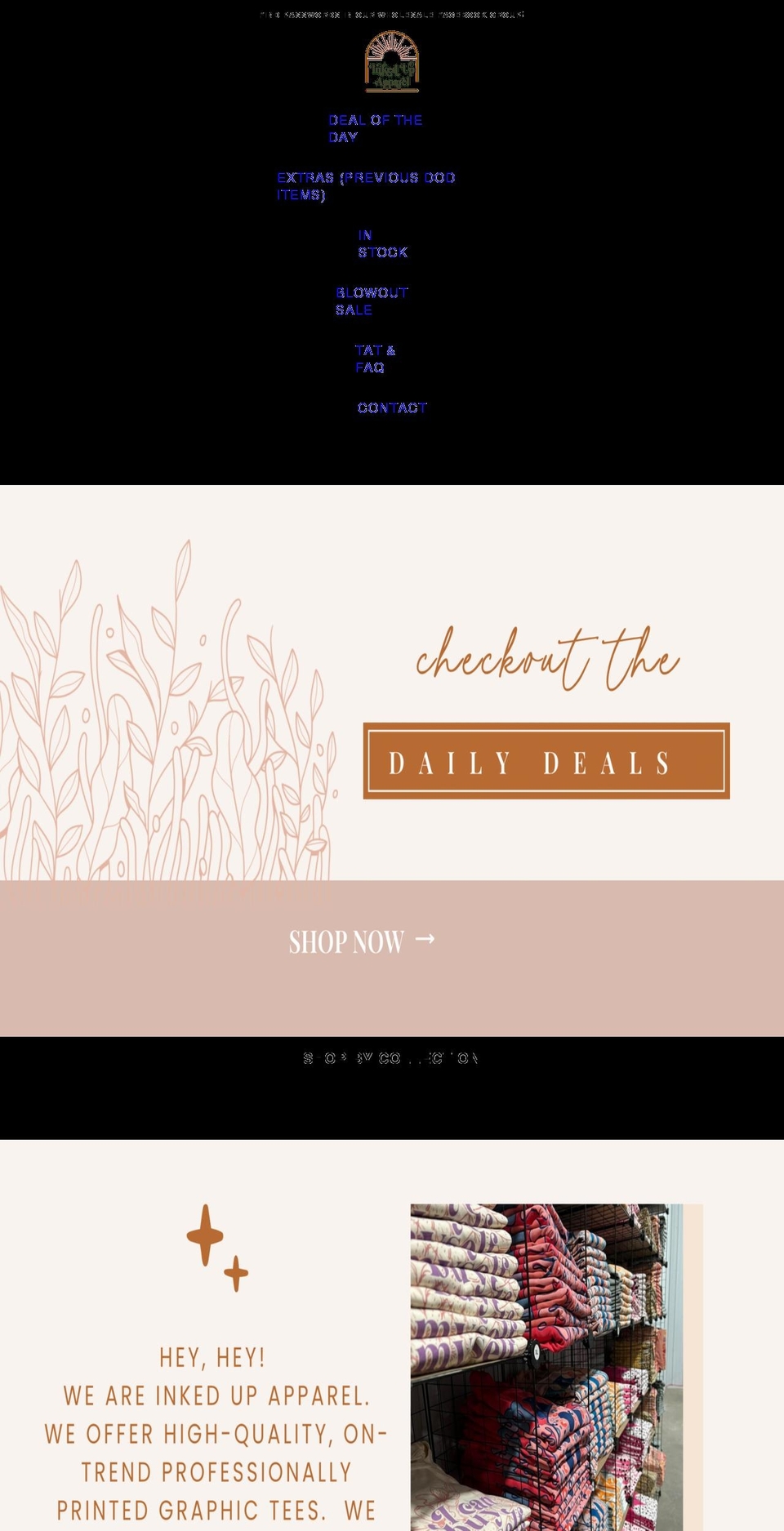 shopinkedupapparel.com shopify website screenshot