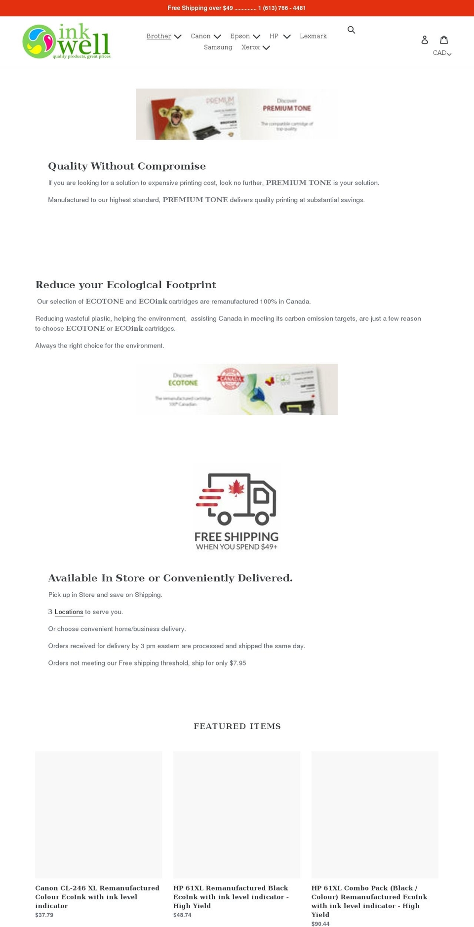 shopinkwell.com shopify website screenshot